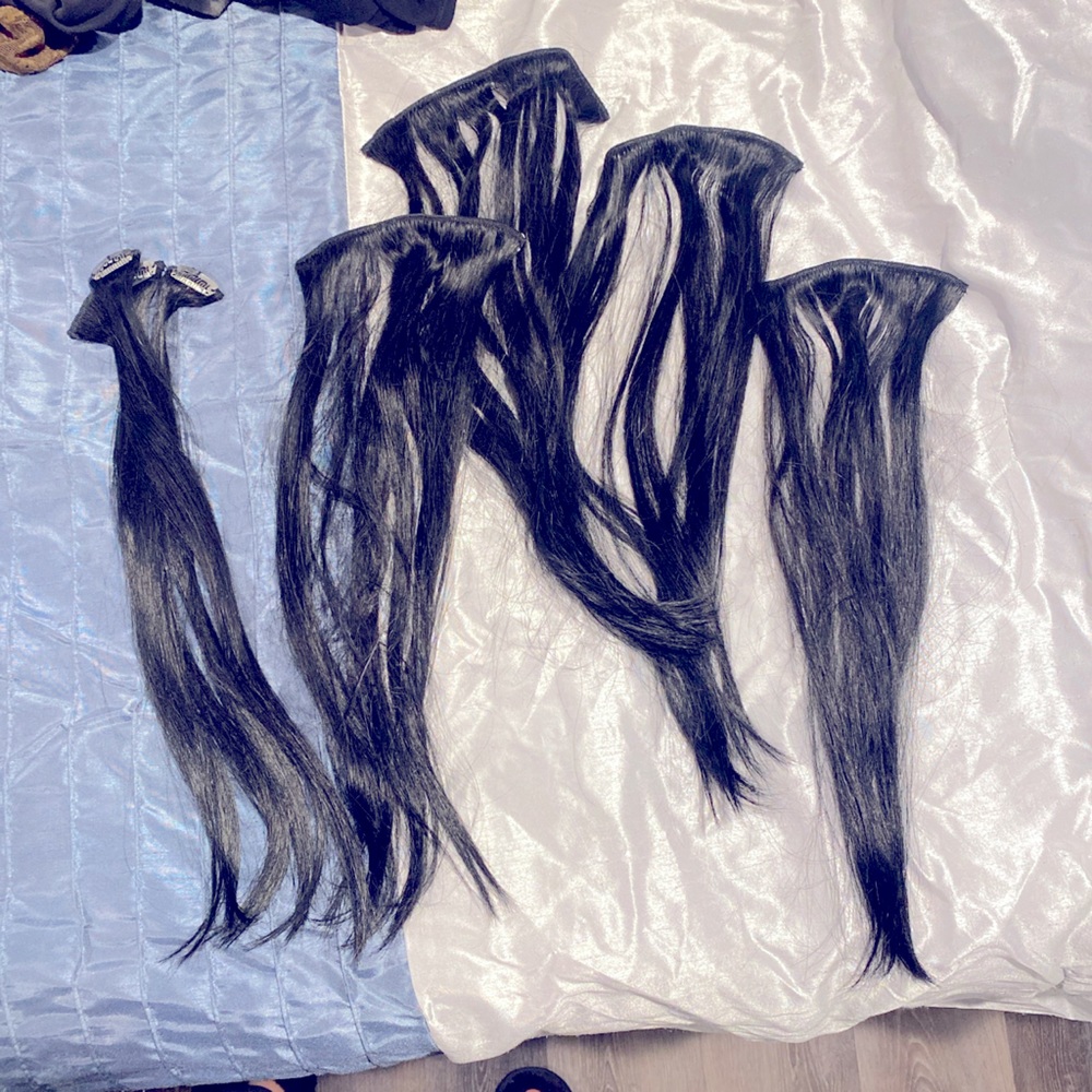 14” Black Human Hair Extensions